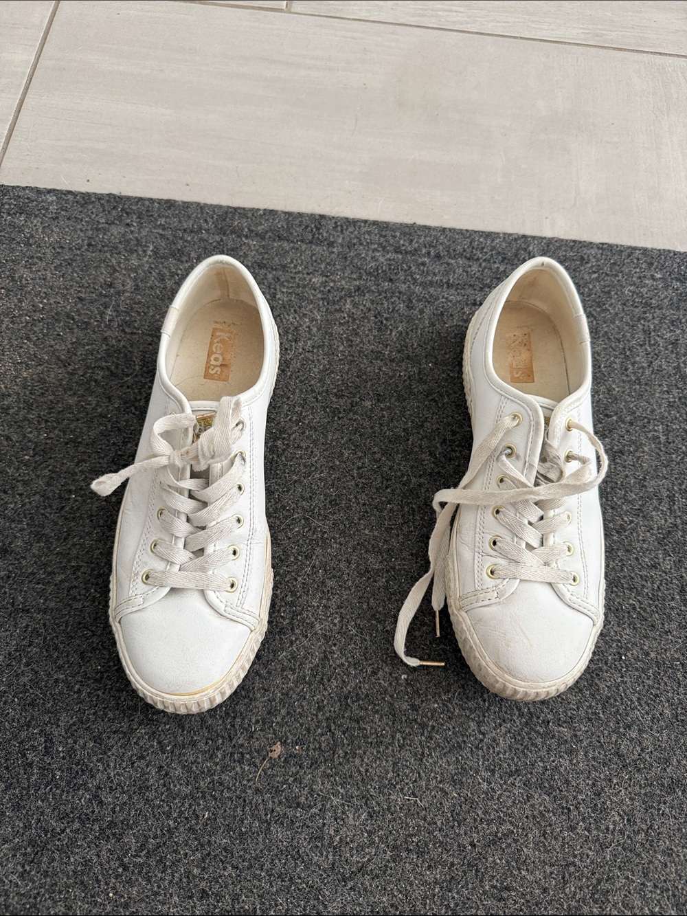 Keds White Low-Top Lace-Up Sneakers